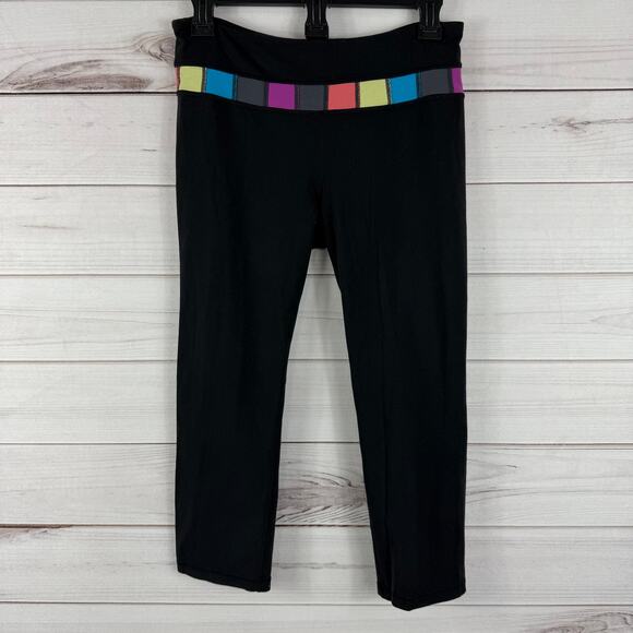 Lululemon color block waist band leggings size 8 - Picture 4 of 6